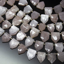 Load image into Gallery viewer, 7 inch, 13-14mm, Peach Moonstone Faceted Fancy Arrow Drop Shape Gemstone Beads Strand, Moonstone Beads - Jalvi &amp; Co.