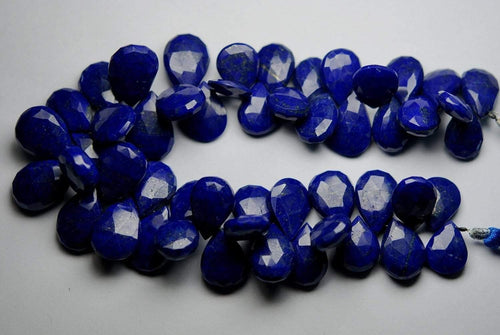 7 Inch Full Strand, Lapis Lazuli Faceted Pear Briolettes,Size 10-14mm Approx - Jalvi & Co.