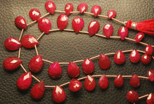 Load image into Gallery viewer, 7 Inch Strand, 18 Beads Dyed Ruby Faceted Pear Shape Briolettes, 10-12mm Size - Jalvi &amp; Co.