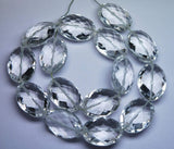 7 Inch Strand, Aaa Quality Natural Rock Crystal Micro Faceted Oval Shape Briolettes, 12X16mm