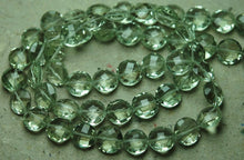 Load image into Gallery viewer, 7 Inch Strand, Finest Quality, Natural Green Amethyst Matched Pair 10mm Size, Faceted Coins Shaped Briolettes - Jalvi &amp; Co.
