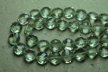 Load image into Gallery viewer, 7 Inch Strand, Finest Quality, Natural Green Amethyst Matched Pair 10mm Size, Faceted Coins Shaped Briolettes - Jalvi &amp; Co.