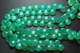 7 Inch Strand, Finest Quality,Chrysoprase Chalcedony Smooth Heart Shape Briolettes, 11-12mm Size