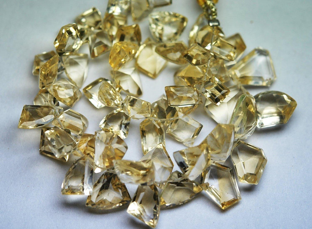 7 Inch Strand, Finest Quality,Citrine Micro Faceted Fancy Shape Briolettes, 8-13mm Long, - Jalvi & Co.