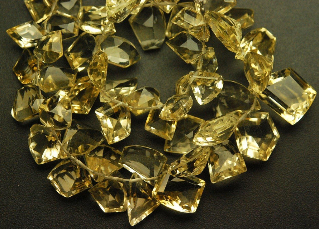 7 Inch Strand, Finest Quality,Citrine Micro Faceted Fancy Shape Briolettes, 8-13mm Long, - Jalvi & Co.