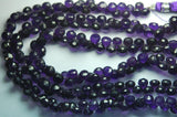 7 Inch Strand, Finest Quality,Dark Purple Amethyst Micro Faceted Onion Shape Briolettes, 7-6mm Size