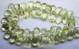 7 Inch Strand, Finest Quality,Matched Pair 7X10mm Size,Lemon Quartz Faceted Pear Shaped Briolettes