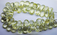 Load image into Gallery viewer, 7 Inch Strand, Finest Quality,Matched Pair 7X10mm Size,Lemon Quartz Faceted Pear Shaped Briolettes - Jalvi &amp; Co.