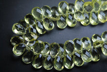 Load image into Gallery viewer, 7 Inch Strand, Finest Quality,Matched Pair 7X10mm Size,Lemon Quartz Faceted Pear Shaped Briolettes - Jalvi &amp; Co.