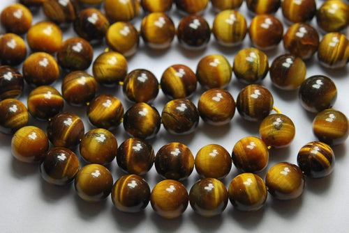 7 Inch Strand, Finest Quality,Tiger Eye Smooth Round Balls Beads, 12-12.5mm Size - Jalvi & Co.