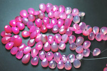 Load image into Gallery viewer, 7 Inch Strand -Hot Pink Chalcedony Faceted Pear Briolette,Size 11-12mm Approx - Jalvi &amp; Co.