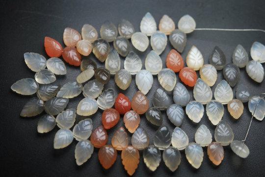 7 Inch Strand Multi Moonstone Carving Pear Shape Briolettes, 11-12mm Size - Jalvi & Co.