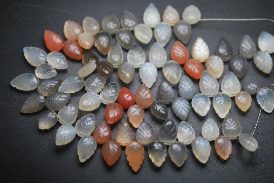 7 Inch Strand Multi Moonstone Carving Pear Shape Briolettes, 11-12mm Size - Jalvi & Co.