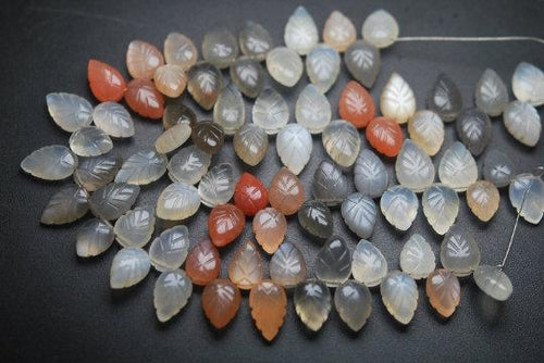 7 Inch Strand Multi Moonstone Carving Pear Shape Briolettes, 11-12mm Size - Jalvi & Co.