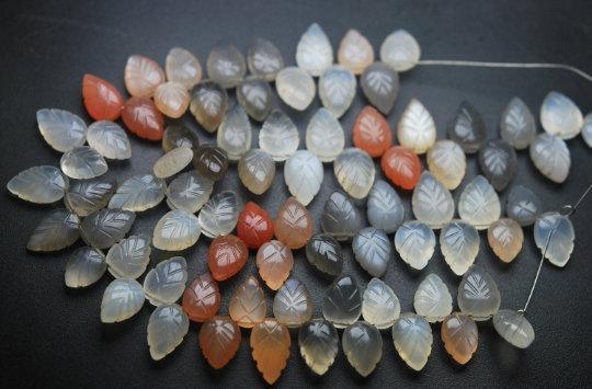 7 Inch Strand Multi Moonstone Carving Pear Shape Briolettes, 11-12mm Size - Jalvi & Co.