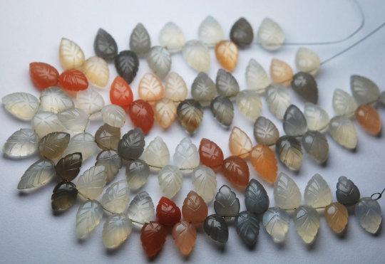 7 Inch Strand Multi Moonstone Carving Pear Shape Briolettes, 11-12mm Size - Jalvi & Co.