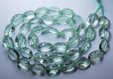 7 Inch Strand, Natural Green Amethyst Concave Cut Oval Shape Briolette's , 12-13mm Size,