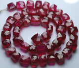7 Inch Strand, ,Super Finest,Rubelite Color Faceted Box Shape, 6-6.5mm Aprx