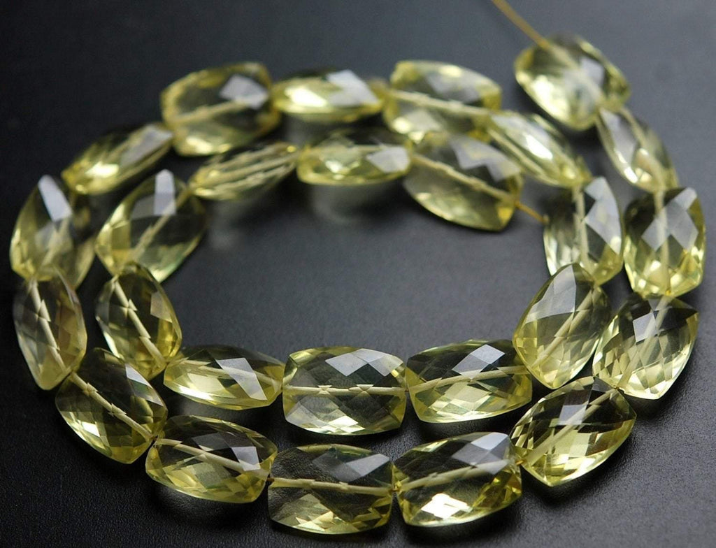7 Inch Strand Super Rare AAA Natural Lemon Quartz Faceted Baguettes Shape Briolette's Calibrated Size 10X14mm - Jalvi & Co.