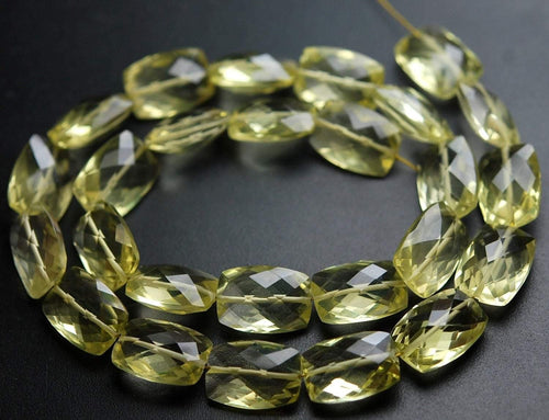 7 Inch Strand Super Rare AAA Natural Lemon Quartz Faceted Baguettes Shape Briolette's Calibrated Size 10X14mm - Jalvi & Co.