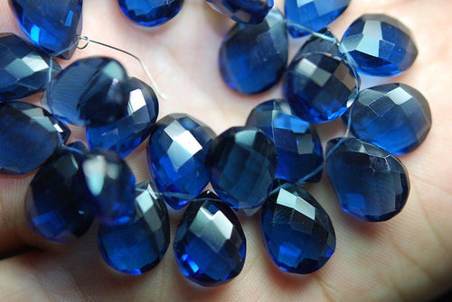 7 Inch Strand Superb-Finest Quality Kyanite Color Quartz Faceted Pear Shape Briolette's, 9-12mm Size Great Item - Jalvi & Co.