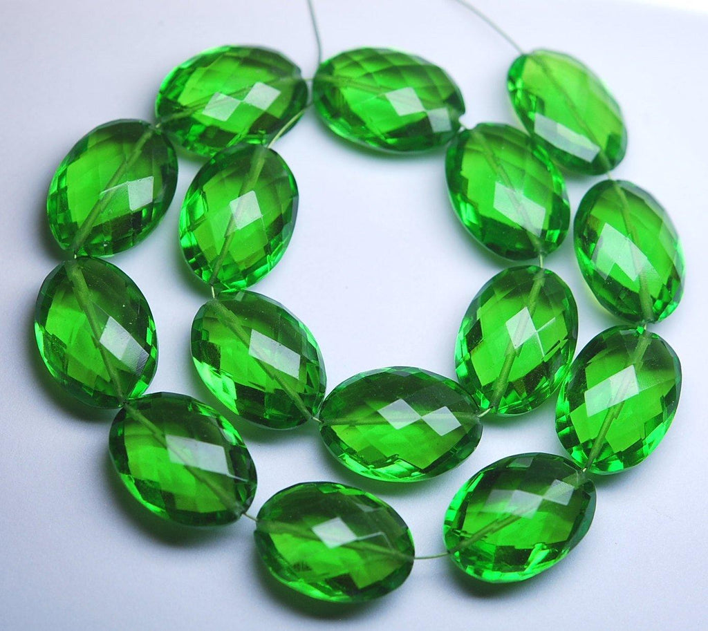 7 Inch Strand,Peridot Green Micro Faceted Oval Shape Briolettes, 20X13mm - Jalvi & Co.