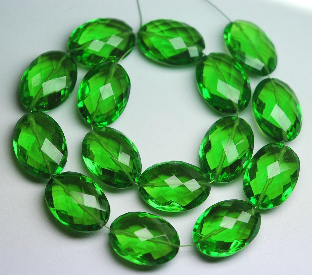 7 Inch Strand,Peridot Green Micro Faceted Oval Shape Briolettes, 20X13mm - Jalvi & Co.