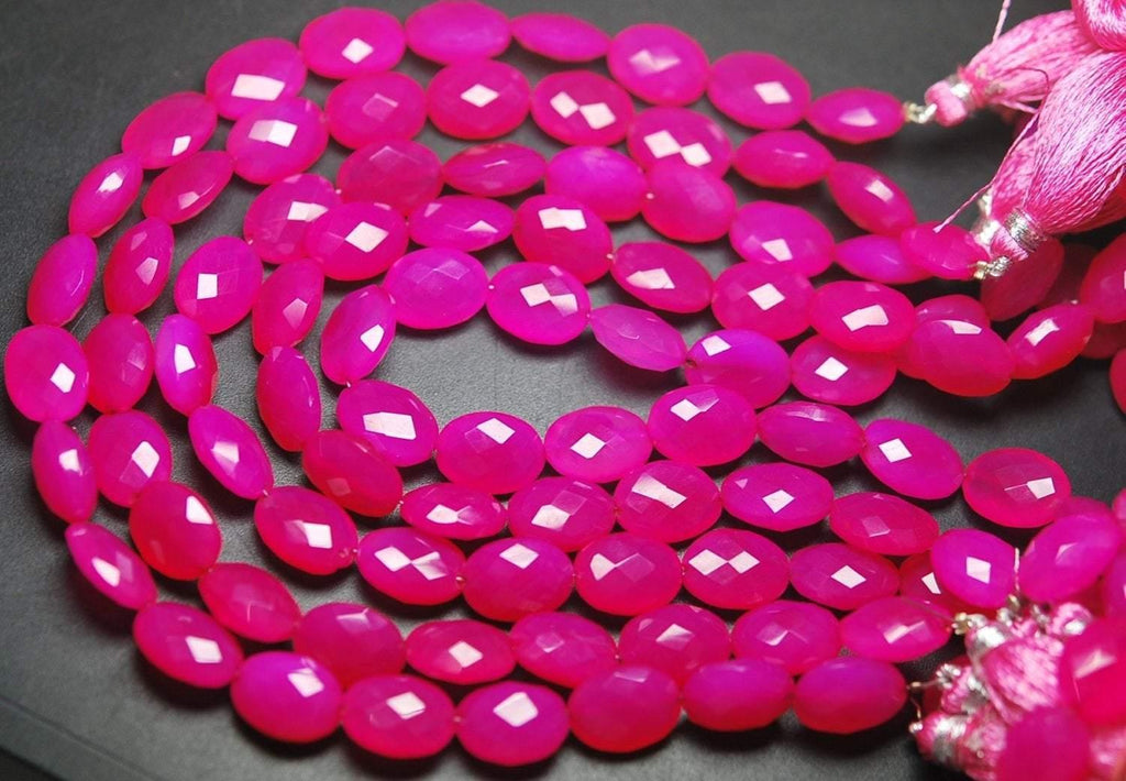 7 Inch Strand,Pink Chalcedony Faceted Oval Shape Nuggets Briollets.15-16mm - Jalvi & Co.