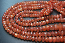 Load image into Gallery viewer, 7 Inch Strand,Rare Quality, Natural African Sunstone Faceted Rondelles, 7-9mm Size, - Jalvi &amp; Co.