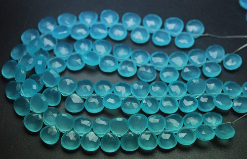 7 Inch Strand,Super Finist,Aqua Quartz Faceted Heart Shape Briolette,Size 8mm - Jalvi & Co.