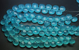 7 Inch Strand,Super Finist,Aqua Quartz Faceted Heart Shape Briolette,Size 8mm