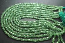Load image into Gallery viewer, 7 Inch Strand,Superb-Finest Quality Natural Green Kyanite Faceted Rondelles, 3-4mm Size - Jalvi &amp; Co.