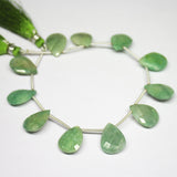 7 inches, 16mm, Natural Green Emerald Faceted Pear Drop Briolette Shape Beads, Emerald Beads