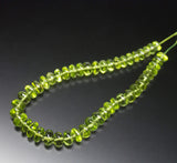 7 inches, 6-7mm, AAA Grade Green Peridot Smooth Rondelle Loose Gemstone Beads