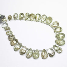 Load image into Gallery viewer, 7 inches, 8-13mm, Natural Green Rutile Quartz Faceted Pear Drops Briolette Loose Beads - Jalvi &amp; Co.