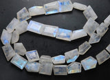 7 Inches Strand, Finest Quality Blue Flashy Rainbow Moonstone Faceted Nuggets 10-16mm Large