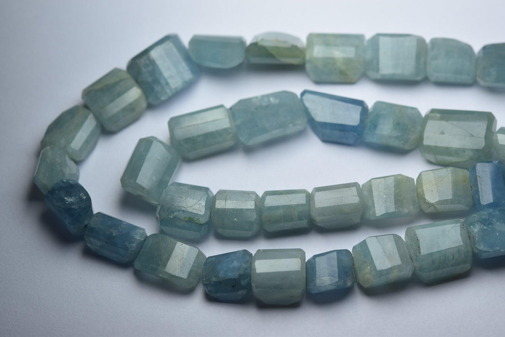 7 Inches Strand, Natural Aquamarine Faceted Nuggets, 14-18mm Large Size - Jalvi & Co.