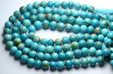 7 Inches Strand, Natural Arizona Sleeping Beauty Turquoise Faceted Round Rondelles,Size 7-7.5mm