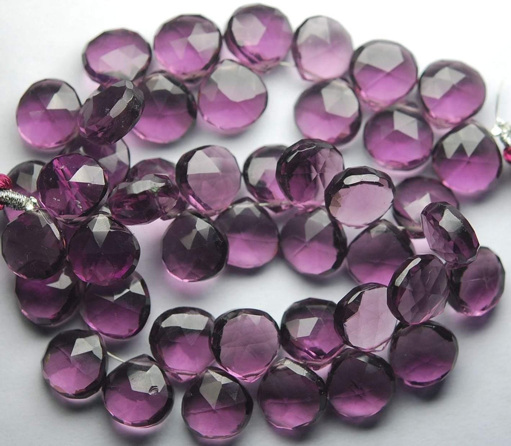 7 Inches Strand.Super Finist,Kunzite Quartz Faceted Heart Shape Briolette, Size 10-11 mm Approx. - Jalvi & Co.