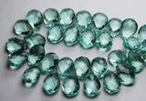 7 Inches Strand,Green Amethyst Quartz Faceted Pear Shape Briolette, 10X14mm Approx