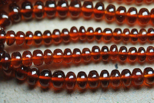 7 Inches Strands, Super Large Orange Hessonite Garnet Smooth Rondelle, 5-7mm - Jalvi & Co.