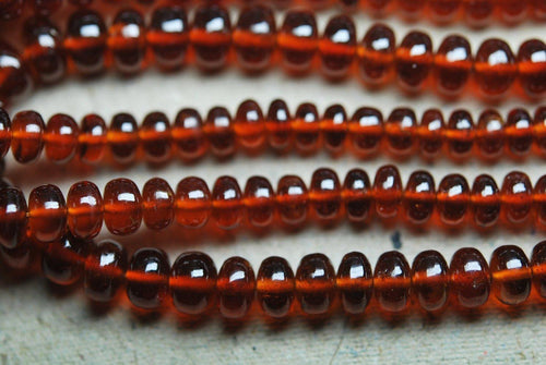 7 Inches Strands, Super Large Orange Hessonite Garnet Smooth Rondelle, 5-7mm - Jalvi & Co.