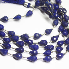 Load image into Gallery viewer, 7" Natural Blue Lapis Lazuli Faceted Teardrop Briolette Loose Gemstone Beads 10-12mm - Jalvi &amp; Co.
