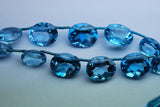 7 Pcs, Finest Quality, Aaa Natural Swiss Blue Topaz Micro Faceted Oval Shape, 9-10mm