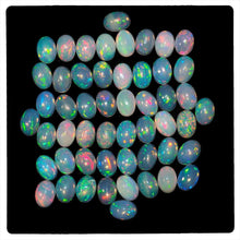 Load image into Gallery viewer, 7 Pcs Natural Opal 7mm x 5mm Oval Flashy Untreated Loose Cabochon Gemstones Lot - Jalvi &amp; Co.