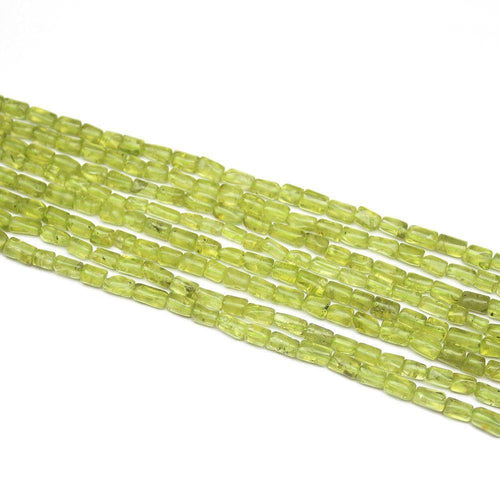 7 Strand Natural Peridot Smooth Tube Loose Gemstone Spacer Beads 4mm 6mm 14