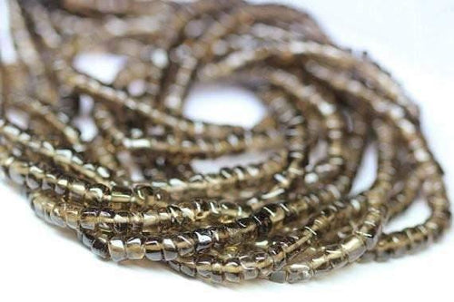 7 strands Natural Smoky Quartz Smooth Loose Wheel Gemstone Beads 5mm 13
