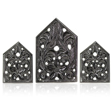 Load image into Gallery viewer, 78cts Natural Black Onyx Fancy Loose Gemstone Fine Carving Work 3pc Set - Jalvi &amp; Co.