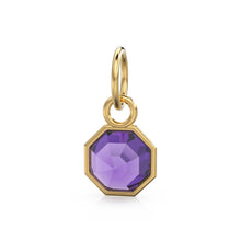 Load image into Gallery viewer, 7mm 14k Yellow Solid Gold African Purple Amethyst Charm Pendant Bezel Jewelry Finding - Jalvi &amp; Co.