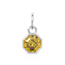 Load image into Gallery viewer, 7mm 14k Yellow Solid Gold Yellow Gold Citrine Charm Pendant Bezel Jewelry Finding - Jalvi &amp; Co.